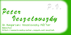 peter veszelovszky business card